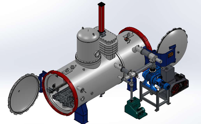 Horizontal Type Double Chamber Vacuum High Pressure Gas Quenching Furnace